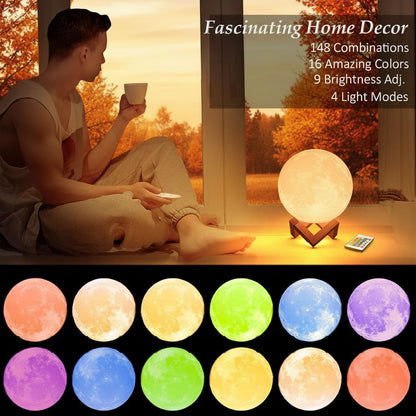 16-Color Lamp With Stand And Remote, Moon Lamp