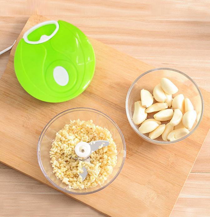 Manual Chopper Hand Rope Garlic Press Stainless Steel