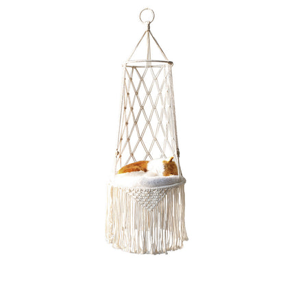 Macrame Hanging Pet Bed Macrame Cat Hammock Wall